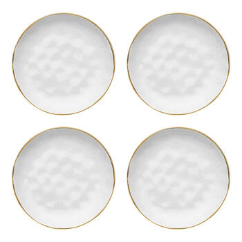 4pc Ecology Speckle Stoneware Cake Plate Tableware - Milk/Gold