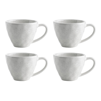 4pc Ecology Speckle Stoneware Drinking Tea/Coffee Mugs Set Milk White 380ml