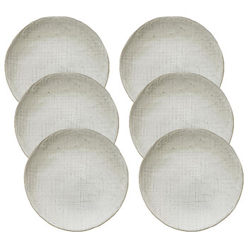 6PK Ecology Dinnerware Stoneware Linen Side Plate 21.5cm Birch