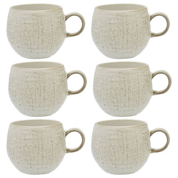 6PK Ecology Dinnerware Stoneware Linen Drinking Mug Cup 330ml/13m Birch