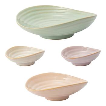 4pc Ecology Ottawa Nesting Tapas Bowls Set Ginko, Pink Salt, Iris, White