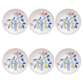 6PK Ecology Stoneware w/ Gloss Glaze Joie Side Plate 21cm Multi-Coloured