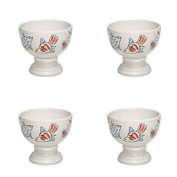 4PK Ecology Stoneware w/ Gloss Glaze Joie Footed Sauce Bowl 12cm Multi-Coloured