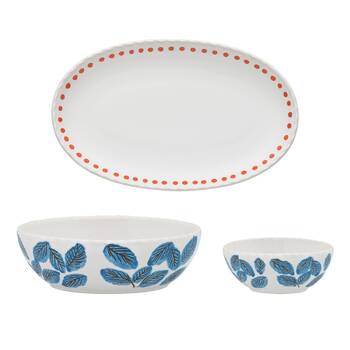 2pc Ecology Stoneware w/ Gloss Glaze Joie Dip Bowls With Tray 10/14cm/19.5cm