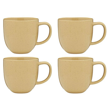 4pc Ecology Dwell Stoneware 340ml Coffee Mug Drink Cup w/ Handle - Butter