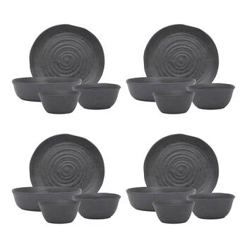 4PK Ecology 4pc Ottawa Stoneware Dinner Set Plate/Bowl Tableware - Stone