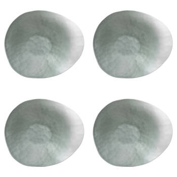 4PK Ecology Lightweight Reactive Glaze Porcelain Oyster Serving Bowl 22cm Meadow