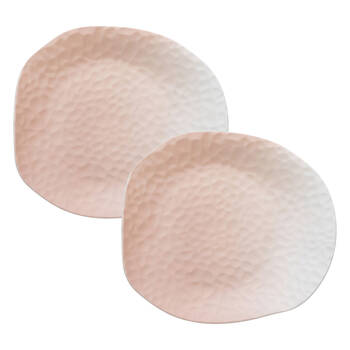 2PK Ecology Reactive Glaze Porcelain Oyster Serving Bowl 30x28cm Pink Salt