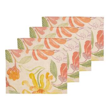 4pc Ecology Hand-Painted Midsummer Cotton/Linen Placemats 180gsm 38x53cm