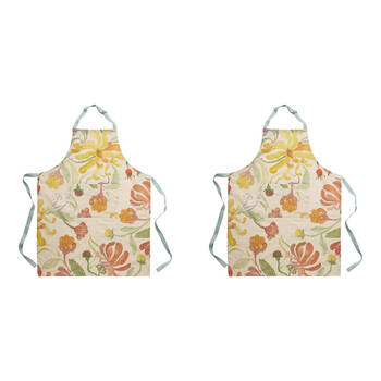2PK Ecology Hand-Painted Midsummer Cotton/Linen Kitchen Apron 180gsm 70x95cm