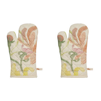 2PK Ecology Hand-Painted Midsummer Cotton/Linen Oven Glove 180gsm 32x17cm