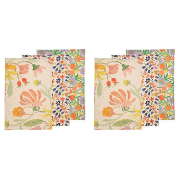 2x 3pc Ecology Midsummer Cotton/Linen Tea Towels 180gsm All Seasons Prints