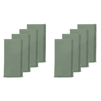 2x 4pc Ecology 100% Cotton Fray Reusable Napkin Serviettes 45x45cm Midday