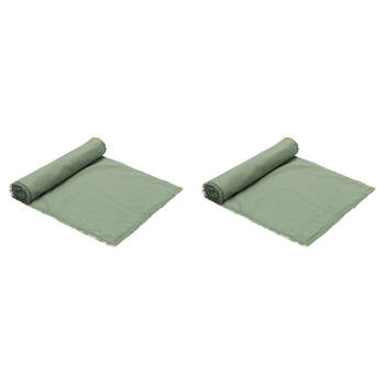 2PK Ecology 100% Cotton Fray Dining Table Runner Cloth 35 x 180cm Midday