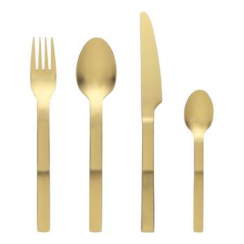 16pc Ecology Forge Stainless Steel Mixed Kitchen Cutlery Set Matte Gold