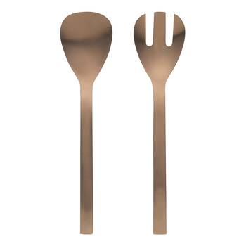2pc Ecology Forge Stainless Steel Kitchen Salad Servers Matte Copper