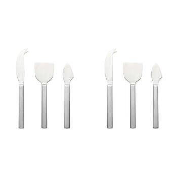 2x 3pc Ecology Forge Stainless Steel Cheese Serving Knives Brushed Silver