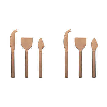 2x 3pc Ecology Forge Stainless Steel Cheese Serving Knives Matte Copper