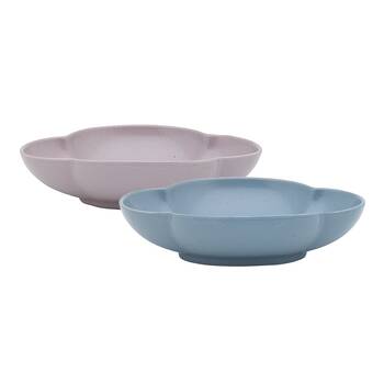 2pc Ecology Matte Porcelain Bloom Oval Dip Bowls 12 x16cm Iris, Twilight