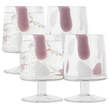4pc Ecology Camille Soda Lime Glass Goblets Drinking Cups 310ml Blush