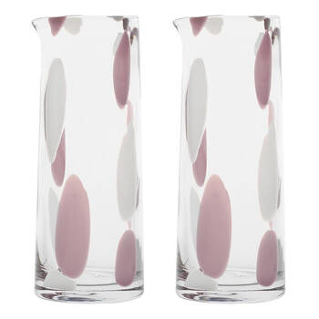 2PK Ecology Camille Soda Lime Glass Carafe Drink Decanter Jug 1.3L Blush