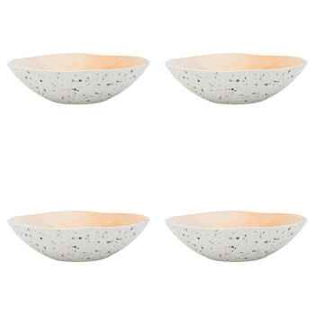 4PK Ecology High Gloss Glaze Stoneware Dusk Round Serving Bowl 22cm Pink
