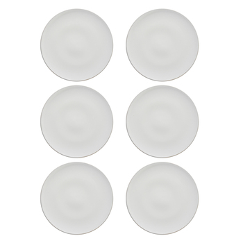 6PK Ecology 21cm Circa Side Plate Serving Platter Stoneware - Chalk