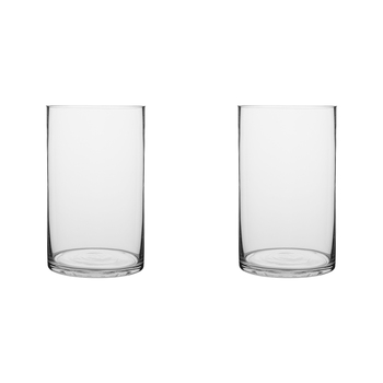2PK Ecology Fleur Wide Cylinder Glass Vase Decorative Flower Vessel 25cm