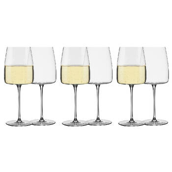 6pc Ecology Epicure Stemmed 450ml/22cm White Wine Glasses - Clear