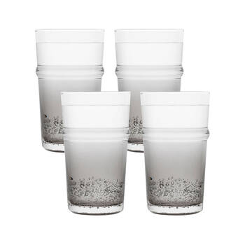 4pc Ecology Dion 400ml Hi Ball Tumbler Glassware Smoke Grey