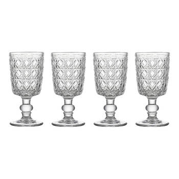 4pc Ecology Rattan Stemmed 265ml Glass Goblet Set - Clear