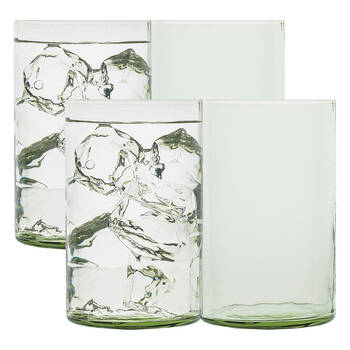 4pc Ecology Equinox Hi Ball Soda Lime Glass Tumblers 400ml Sea Mist