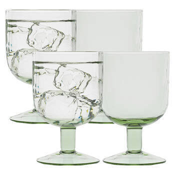 4pc Ecology Equinox Soda Lime Glass Goblets Drinking Cups 300ml Sea Mist