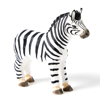 Nordic Kids Birch Wood Zebra Figurine White/Black 11.5cm