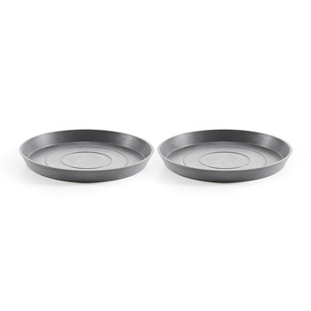 2PK Ecopots Plant Pot Saucer Round 29 Grey 29x3.0cm Home Indoor/Outdoor Decor