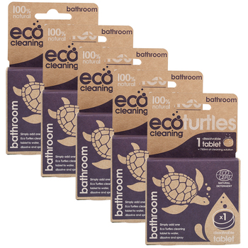 5x Eco-Cleaning Turtles Bathroom Single Refill Tablet