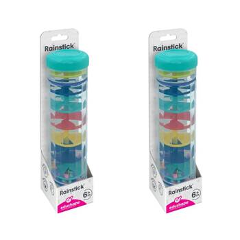 2PK Edushape Rainstick Musical Calming Sensory Stick Toy Baby Toddler 6m+ 20cm