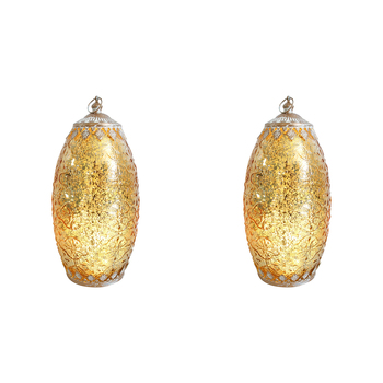 2PK LVD Lantern LED Tall Decorative Lighting Home Decor Gold
