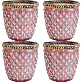 4PK LVD Glass Votive Cup Candle Holder Home Decor 7.5cm Sunrise