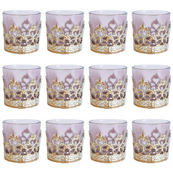 12PK LVD Glass Votive Cup Candle Holder Home Decor 5.5cm Mauve