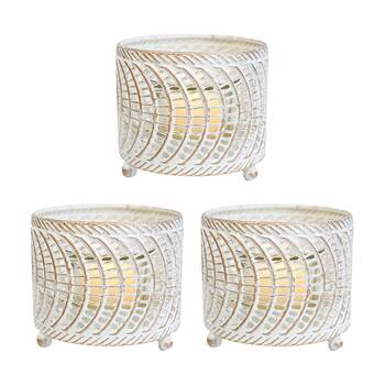 3PK LVD Metal/Glass Votive Moroc 9.5cm Small-1 Pillar/Tealight Candle Holder