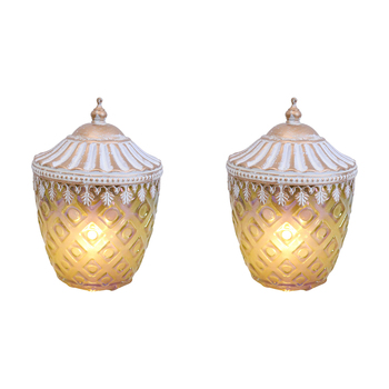 2PK LVD Lantern LED Diamont Decorative Lighting 16.5cm Home Decor