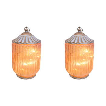 2PK LVD Lantern LED Large Vasey Decorative Lighting 19cm Home Decor