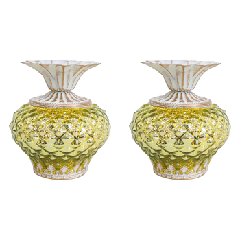 2PK LVD Lantern LED Pine Small Pistachio Decorative Lighting 14.5cm Home Decor