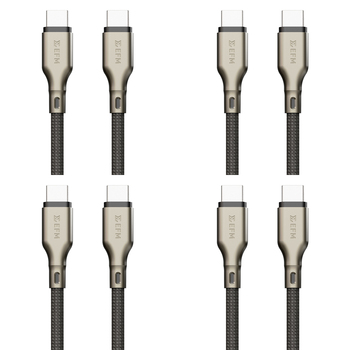 4PK EFM Pro Power 1m Male USB-C Data Cable For Samsung S23+ - Black