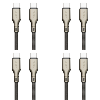 4PK EFM Pro Power 2m Male USB-C Data Cable For Samsung S23+ - Black