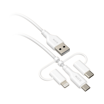 EFM 2m USB-A 3-in-1 Cable Universal Connector - White