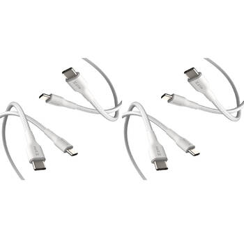 4pc EFM 1M Braided Cable USB-C to Type-C Charging Cord - White