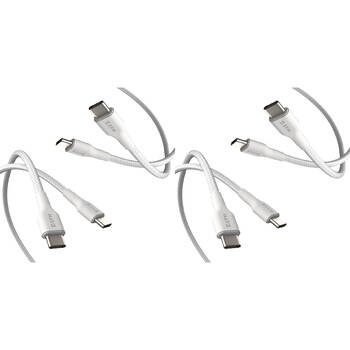 4pc EFM 2M Braided Cable USB-C to Type-C Charging Cord - White