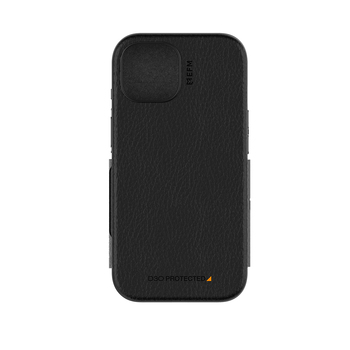 EFM Monaco Wallet Case w/ D3O 5G For iPhone 15 - Black/Space Grey